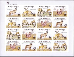 Mozambique WWF Roan Antelope Imperf Sheetlet of 4 sets 2010 MNH SC#1930