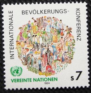 UN Vienna #39 MNH, Single, Population Conf., SCV $.65 L10