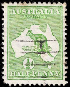 Australia 1913 'roo wmk 8, UF Sc 1