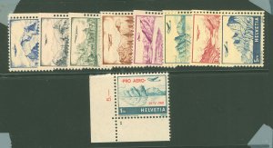 Switzerland #C27-C34/C35  Single (Complete Set)