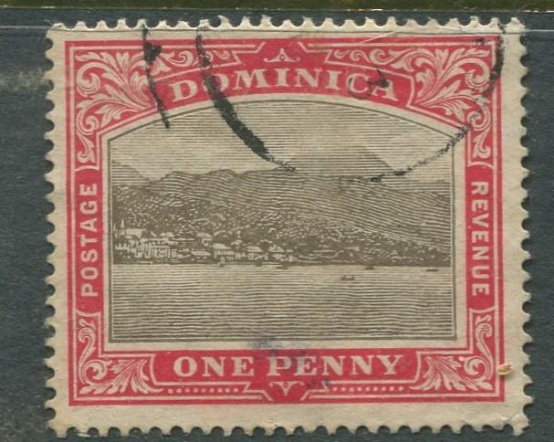 Dominica -Scott 36 - KEVII Definitive Issue -1907 - Used - Single 1p Stamp