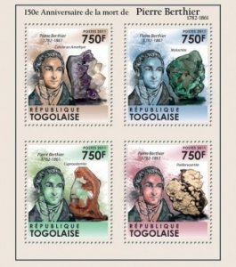 Togo - Berthier & Minerals 4 Stamp  Sheet 20H-222