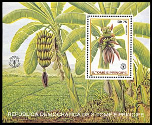 Saint Thomas and Prince 643, MNH, World Food Day, souvenir sheet, Bananas