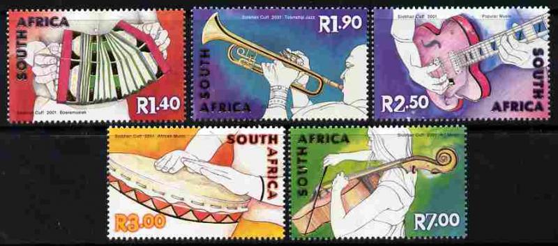 South Africa 2001 Musical Instruments perf set of 5 unmou...