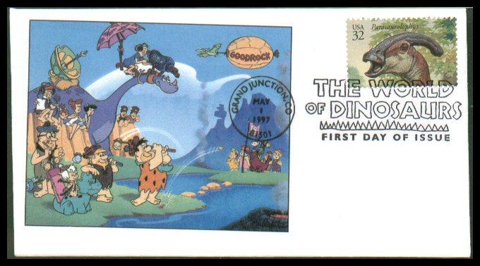 #3136o World of Dinosaurs Fuson FDC