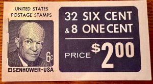 us # 1393 Eisenhower complete booklet 40 stamps 1970