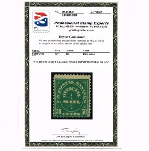 EXCELLENT GENUINE SCOTT #O122 MINT OG NH 50₵ POSTAL SERVICE OFFICIAL PSE CERT