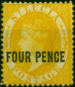 St Lucia 1882 4d Yellow SG27 Good MM