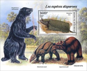 NIGER - 2023 - Extinct Species - Perf Souv Sheet - Mint Never Hinged