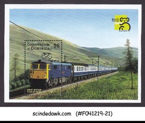 DOMINICA - 1999 RAILWAY / TRAINS  WORLD STAMP EXPO '99 MIN/SHT MNH