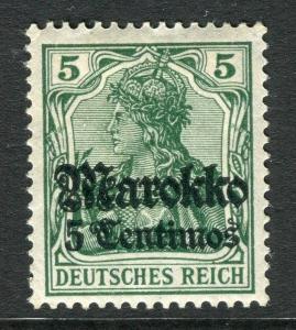 GERMAN COLONIES; MOROCCO 1911 early surcharged Mint hinged 5c. value