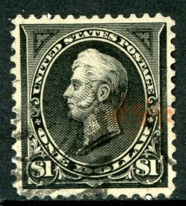 USA 1895 Perry $1.00 Black Type 1 Wmk Perf 12 Scott #276 VFU Q277