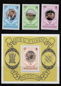 Turks and Caicos Islands 486-489 Diana Wedding set MNH c.v. $2.20