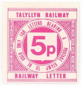 (I.B) Talyllyn Railway : Letter Stamp 5p