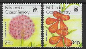 BRITISH INDIAN OCEAN TERR SG257/8 2001 PLANTS FLOWERS   MNH