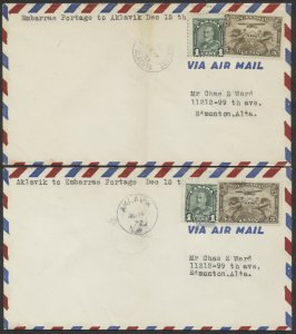 1931-32 Pair of Embarras Portage Alta - Aklavik NWT Flights, AAMC #3177 Variety