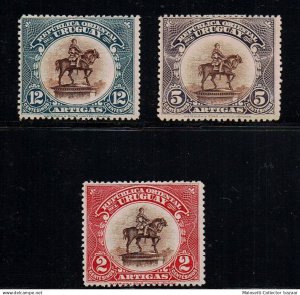 Uruguay equestrian statue horse military Artigas ** #264-266 MNH