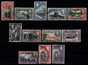 Ceylon 1938 George VI Def., Part Set [Used]