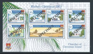 Kiribati #841a NH Christmas '03 - SS w/Specimen O/P