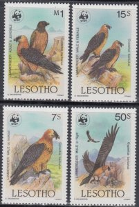 LESOTHO Sc# 512-5 CPL MNH - WWF ENDANGERED BIRDS - VULTURES