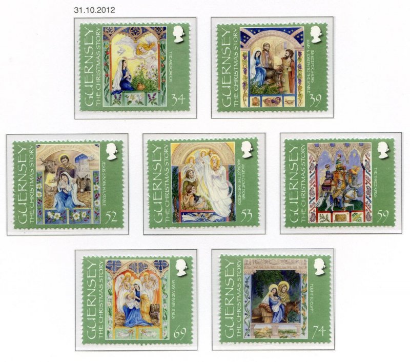 Guernsey 2012 Christmas Set SG1442/1448 Unmounted Mint