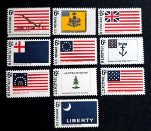 US Stamp Sc# 1345-1354 Historic Flag Complete Set of 10 Stamps Mint Never Hinged