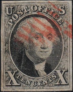 U.S. 2 1847 4 Margin VF App. (30821)