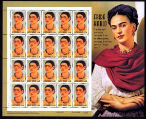 United States 2001 Frida Kahlo Complete Mint MNH Sheet SC 3509