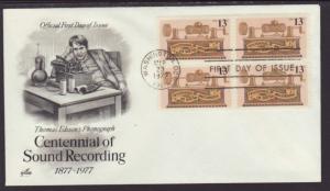 US 1705 Sound Recording B/4 1977 Artcraft U/A FDC