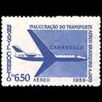 BRAZIL 1959 - Scott# C91 Jet Plane Set of 1 LH