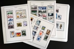 COLOR PRINTED SWEDEN 1971-1988 STAMP ALBUM PAGES (62 illustrated pages)