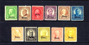 #669-679 US NEBRASKA OVERPRINTS MINT-SET-FINE-VF 