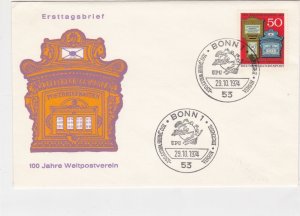 Germany 1974 U.P.U Centenary Universal Postal Union stamps cover ref 21680