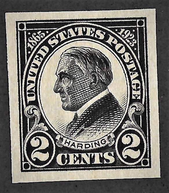 1923 XF Warren G. Harding Memorial Imperf  Black 2c Scott #611**