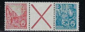 Germany DDR Scott # 333, 331, X-label, mint nh, se-tenant, WZ7