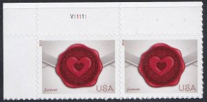 Scott  4741 Sealed with Love forever block (2stamps) MNH 2013 with plate #