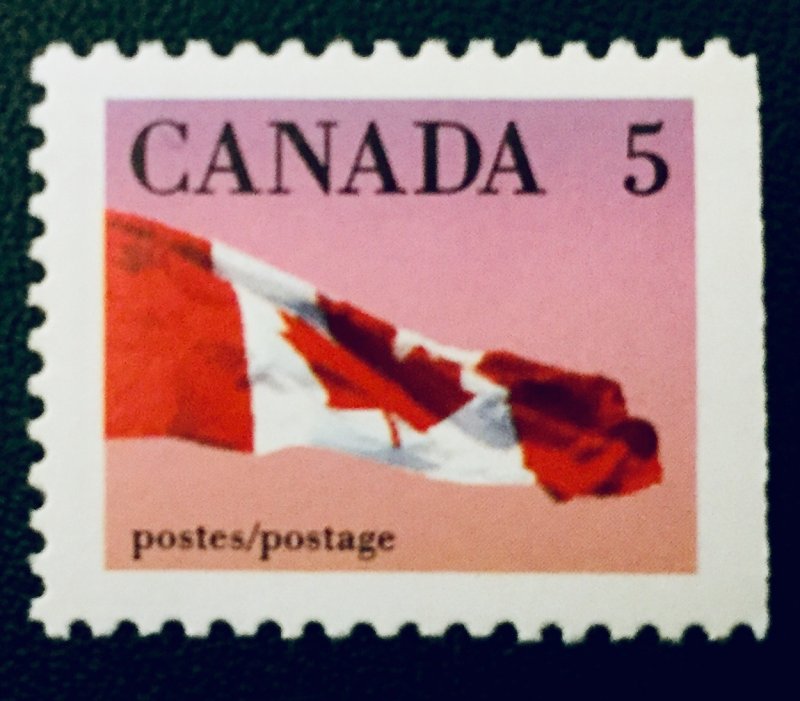 Canada #1185 5¢ Flag from booklet (1990). MNH
