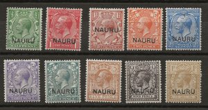 Nauru 1-9, 11-12 SG 1-9, 11-12 MLH VF 1916-23 SCV $95.75 (jr)