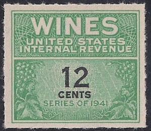 RE125 12 cents Wine Stamps Mint NH EGRADED VF 80