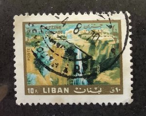 lebanon 1966 Scott C486 used - 10p, Tourism, landscape, Waterfall, Djezzine