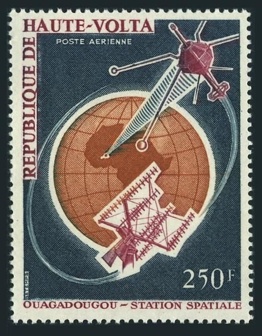 Burkina Faso C29,MNH.Mi 187. FR-1 Satellite over Ouagadougou Space station,1966.