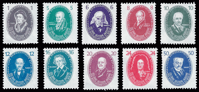Germany, DDR 1950 Sc 58-67 MLH VF Famous Germans