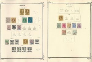 Sarawak Stamp Collection 1869-1971 on 12 Scott Specialty Pages, Used, JFZ