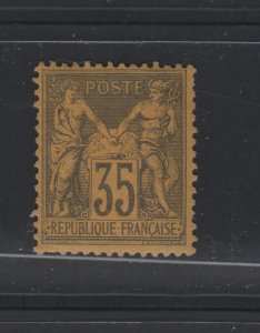 FRANCE #94 Sage Type II mint hinged Very Fine appearance faults