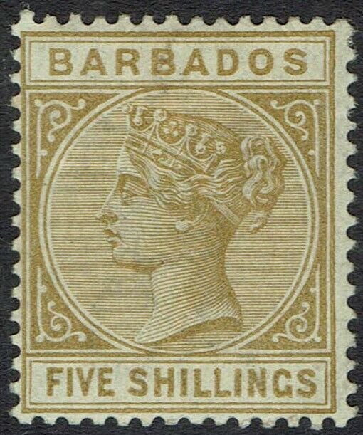 BARBADOS 1882 QV 5/- 