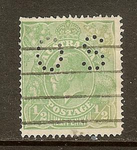 Australia, Scott #OB60, 1/2p King George V Official, Used
