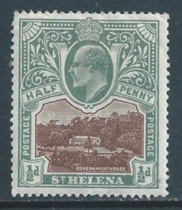 St. Helena #50 MH 1/2p Government House - Wmk. 1