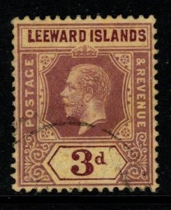 LEEWARD ISLANDS SG51c 1920 3d PURPLE/BUFF FINE USED