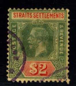 Straits Settlements Scott 166 Used  2$ KGV  Favor Canceled original gum