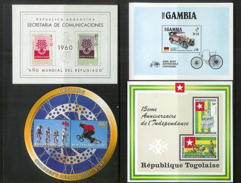 WORLDWIDE (190) Souvenir Sheets & Mini-Sheets ALL Mint Never Hinged